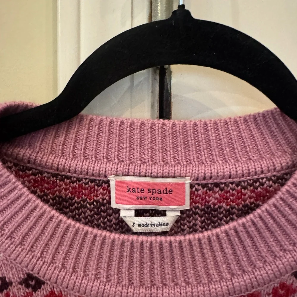 kate spade Pink Fair Isle Wool Sweater